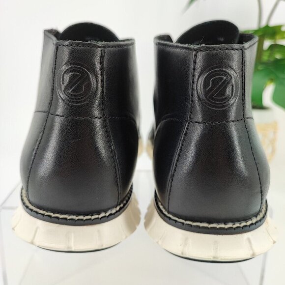 Cole Haan Men’s ZeroGrand Chukka Black Grain Leather Boots Size 9 - Picture 3 of 9